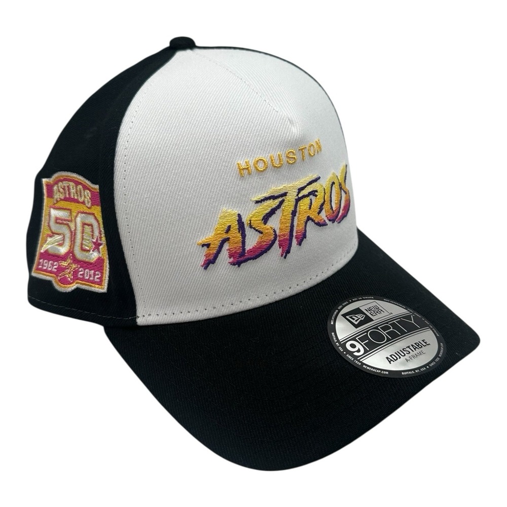 New Era 9Forty Houston Astros Hat Cap A-Frame Snapback Adjustable 50 Years Patch
